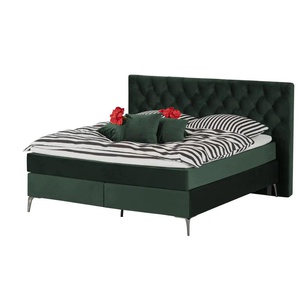 Boxspringbett Laesa - grün - Materialmix - 220 cm - 122 cm | Möbel Kraft