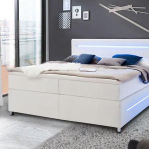Boxspringbett Lexton, weiß, 180x200 cm, H3 bis 120kg