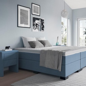 Boxspringbett Ludwig ohne Kopfteil 90 x 200 cm Blau