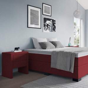 Boxspringbett Ludwig ohne Kopfteil 90 x 200 cm Rot