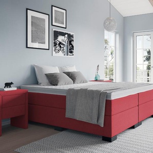 Boxspringbett Ludwig ohne Kopfteil 90 x 210 cm Burgundy