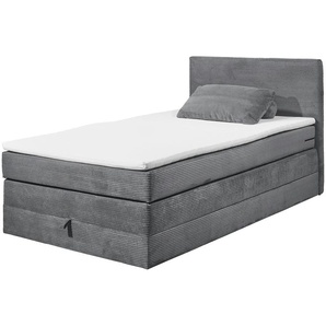 Boxspringbett  Lumb ¦ grau ¦ Maße (cm): B: 121 H: 107 T: 209.0