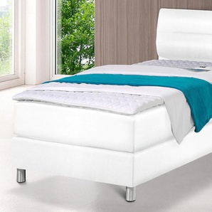 Boxspringbett MAINTAL Komplettbetten Gr. Kunstleder, Liegefläche B/L: 100 cm x 200 cm, H3, 7-Zonen-Kaltschaummatratze, weiß Boxspringbett Boxspringbetten ohne Bettkasten Komplettbetten inkl. Topper