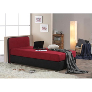 Boxspringbett MAINTAL Komplettbetten Gr. Microfaser Holzwerkstoff, Liegefläche B/L: 100 cm x 200 cm, Gewicht bis: 80 kg H2, Bonnell-Federkernmatratze, rot (rot, schwarz) Boxspringbetten ohne Bettkasten Komplettbetten