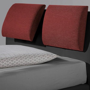 Boxspringbett MAINTAL Komplettbetten Gr. Strukturstoff-Kunstleder, Liegefläche B/L: 140 cm x 200 cm, H2, Bonnell-Federkernmatratze, rot (rot, schwarz) Bett Boxspringbett Boxspringbetten ohne Bettkasten Komplettbetten verstellbare Kopfstütze