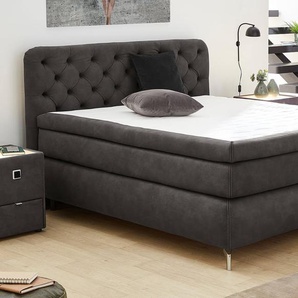 Boxspringbett Marilyn Max, anthrazit, 180 x 200 cm, inkl. Topper