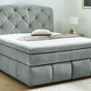 Boxspringbett Mila Mix, grau, 180 x 200 cm, medium und fest