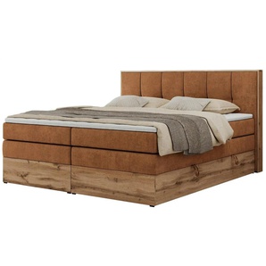 Boxspringbett mit Bettkasten Albero 1 King ¦ orange ¦ Maße (cm): B: 208 H: 113