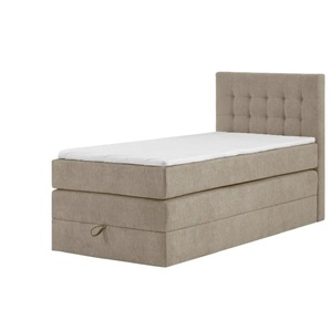 Boxspringbett mit Bettkasten Barcelona ¦ beige ¦ Maße (cm): B: 90 H: 110