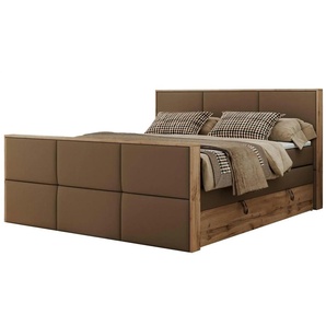 Boxspringbett mit Bettkasten - braun - Materialmix - 128 cm - 113 cm | Möbel Kraft