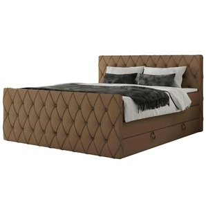 Boxspringbett mit Bettkasten - braun - Materialmix - 161 cm - 110 cm | Möbel Kraft