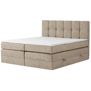 Boxspringbett mit Bettkasten Leeds ¦ beige ¦ Maße (cm): B: 200 H: 121