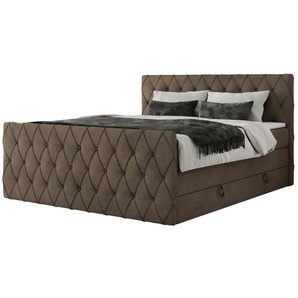 Boxspringbett mit Bettkasten Miren King Duo ¦ braun ¦ Maße (cm): B: 121 H: 110