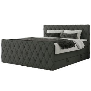 Boxspringbett mit Bettkasten Miren King Duo ¦ grau ¦ Maße (cm): B: 181 H: 110