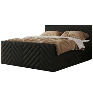 Boxspringbett mit Bettkasten Paris King Duo ¦ schwarz ¦ Maße (cm): B: 121 H: 110