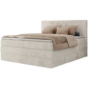 Boxspringbett mit Bettkasten Tiliano King ¦ beige ¦ Maße (cm): B: 186 H: 119