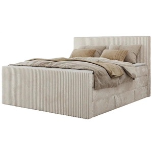Boxspringbett mit Bettkasten Tiliano King Duo ¦ beige ¦ Maße (cm): B: 204 H: 119