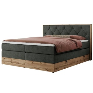 Boxspringbett mit Bettkasten Veneto King ¦ grau ¦ Maße (cm): B: 208 H: 115