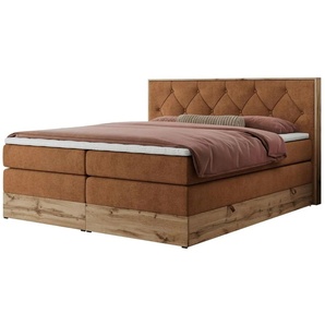 Boxspringbett mit Bettkasten Veneto King ¦ orange ¦ Maße (cm): B: 148 H: 115