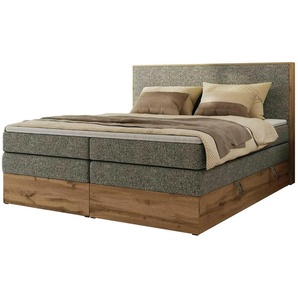Boxspringbett mit Bettkasten Wood Classic King ¦ grau ¦ Maße (cm): B: 164 H: 120