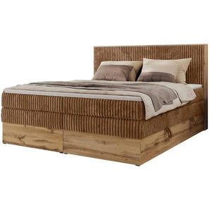 Boxspringbett mit Bettkasten Wood Classic King ¦ orange ¦ Maße (cm): B: 144 H: 120