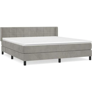 Boxspringbett mit Matratze Hellgrau 180x200 cm Samt vidaXL