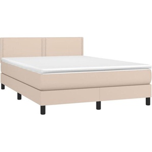 Boxspringbett mit Matratze & led Cappuccino-Braun 140x200cm Vidaxl