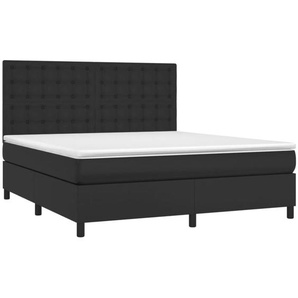 Boxspringbett mit Matratze & LED Schwarz 180x200 cm Kunstleder vidaXL