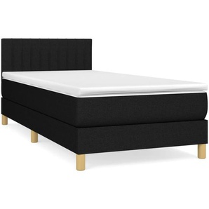 Boxspringbett mit Matratze Schwarz 90x200 cm Stoff