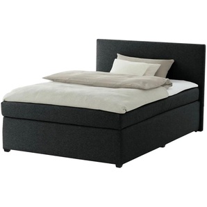 Boxspringbett mit Matratze und Topper  H3 Duke ¦ schwarz ¦ Maße (cm): B: 147 H: 104