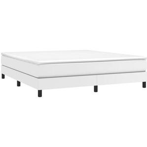 Boxspringbett mit Matratze Weiß 160x200 cm Kunstleder Vidaxl