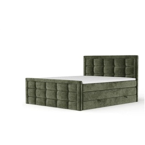 maison de rêve Boxspringbett mit Stauraum  Ambrosia ¦ grün ¦ Maße (cm): B: 202 H: 118
