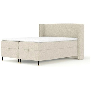 maison de rêve Boxspringbett mit Stauraum Monpelli ¦ beige ¦ Maße (cm): B: 158 H: 117