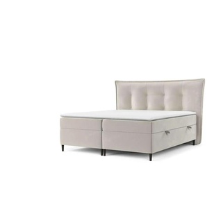 maison de rêve Boxspringbett mit Stauraum - beige - Materialmix - 173 cm - 130 cm | Möbel Kraft