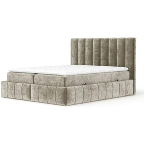 maison de rêve Boxspringbett mit Stauraum Moretti - beige - Materialmix - 225 cm - 124 cm | Möbel Kraft