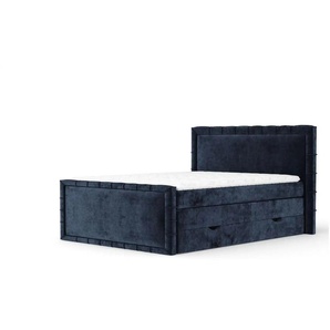 maison de rêve Boxspringbett mit Stauraum   ¦ blau ¦ Maße (cm): B: 227 H: 123