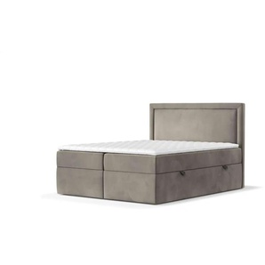 Boxspringbett mit Stauraum   ¦ braun ¦ Maße (cm): B: 142 H: 120