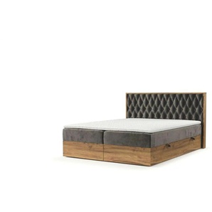 maison de rêve Boxspringbett mit Stauraum Ukiyo - braun - Materialmix - 209 cm - 105 cm | Möbel Kraft