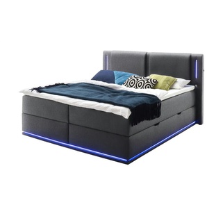 Boxspringbett mit Stauraum  Brighton ¦ grau ¦ Maße (cm): B: 200 H: 117