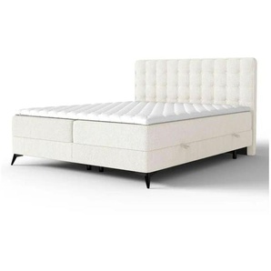 maison de rêve Boxspringbett mit Stauraum   ¦ creme ¦ Maße (cm): B: 202 H: 120