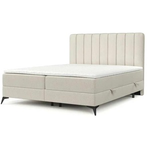 maison de rêve Boxspringbett mit Stauraum  Aggaz ¦ creme ¦ Maße (cm): B: 202 H: 120