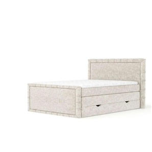 maison de rêve Boxspringbett mit Stauraum   ¦ creme ¦ Maße (cm): B: 207 H: 123