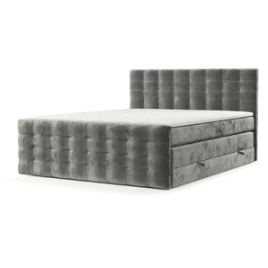 maison de rêve Boxspringbett mit Stauraum   ¦ grau ¦ Maße (cm): B: 202 H: 120