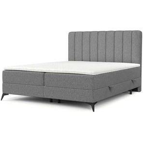 maison de rêve Boxspringbett mit Stauraum  Aggaz ¦ grau ¦ Maße (cm): B: 202 H: 120