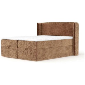 maison de rêve Boxspringbett mit Stauraum Passion ¦ orange ¦ Maße (cm): B: 158 H: 117