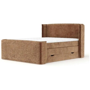 maison de rêve Boxspringbett mit Stauraum ¦ orange ¦ Maße (cm): B: 198 H: 117