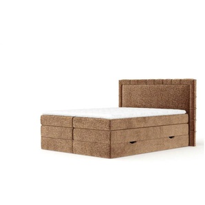 maison de rêve Boxspringbett mit Stauraum ¦ orange ¦ Maße (cm): B: 207 H: 123