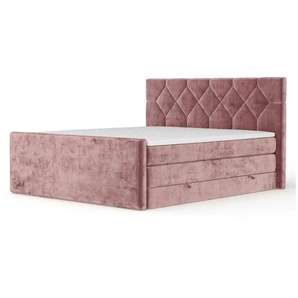 maison de rêve Boxspringbett mit Stauraum   ¦ rosa/pink ¦ Maße (cm): B: 202 H: 118