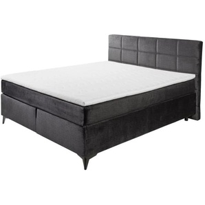 Boxspringbett Navarra 6, schwarz, 180 x 200 cm