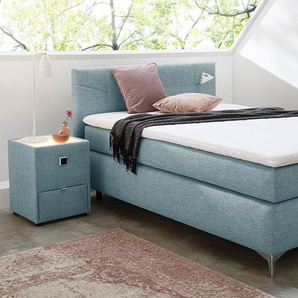 Boxspringbett Nora, türkis, 120 x 200 cm